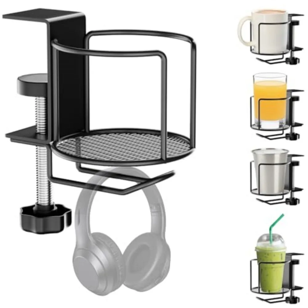 2-in-1 Adjustable Desk Cup Hol – Headphone Stand Desk recenzja i cena