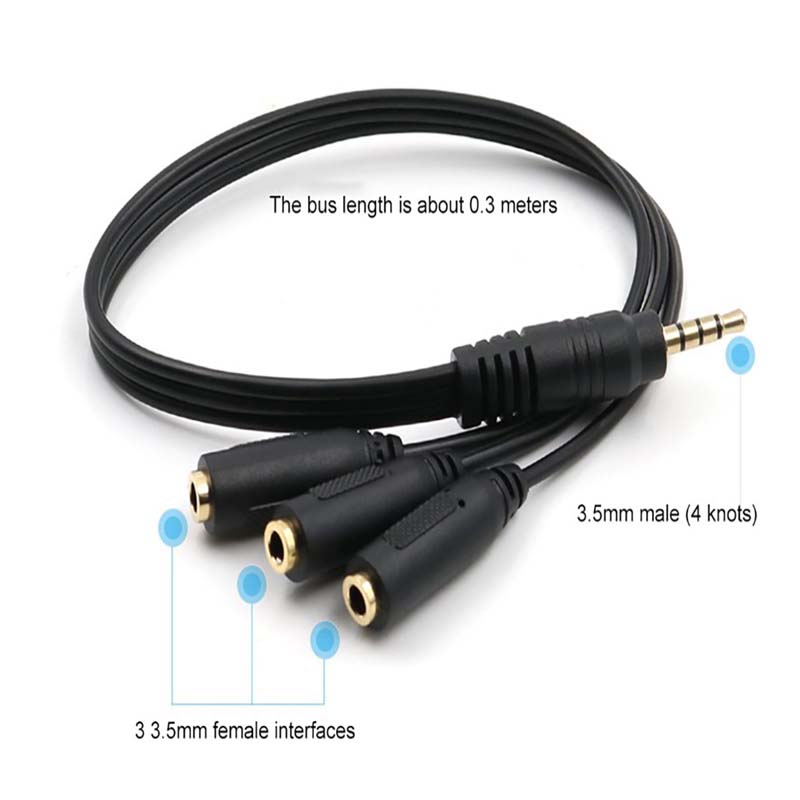 【C】3.5mm 3-Way Port Aux Audio  – Earphone Splitter Jack recenzja i cena