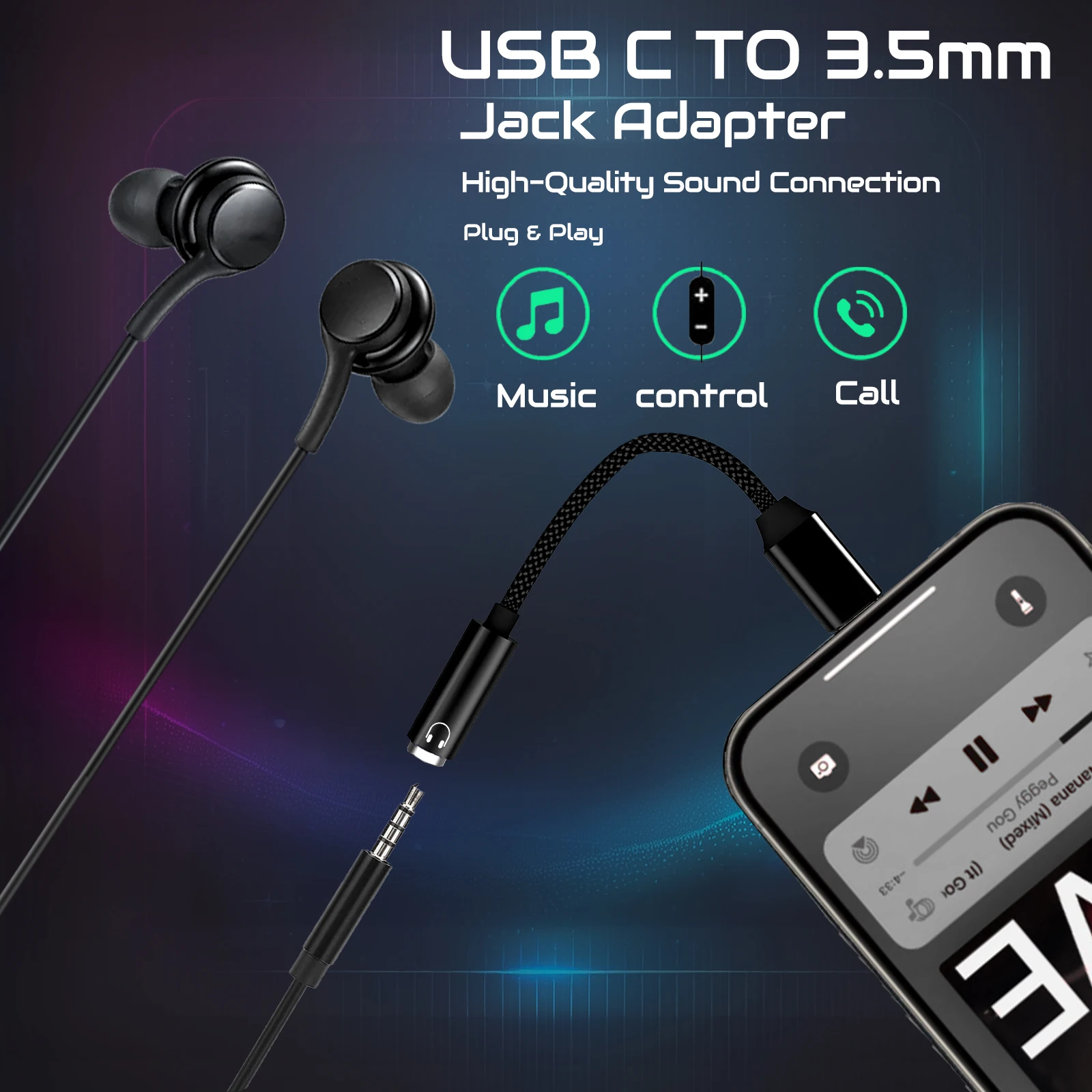 USB Type C 3.5 Jack Adapter US – Cable Extension 3.5 recenzja i cena