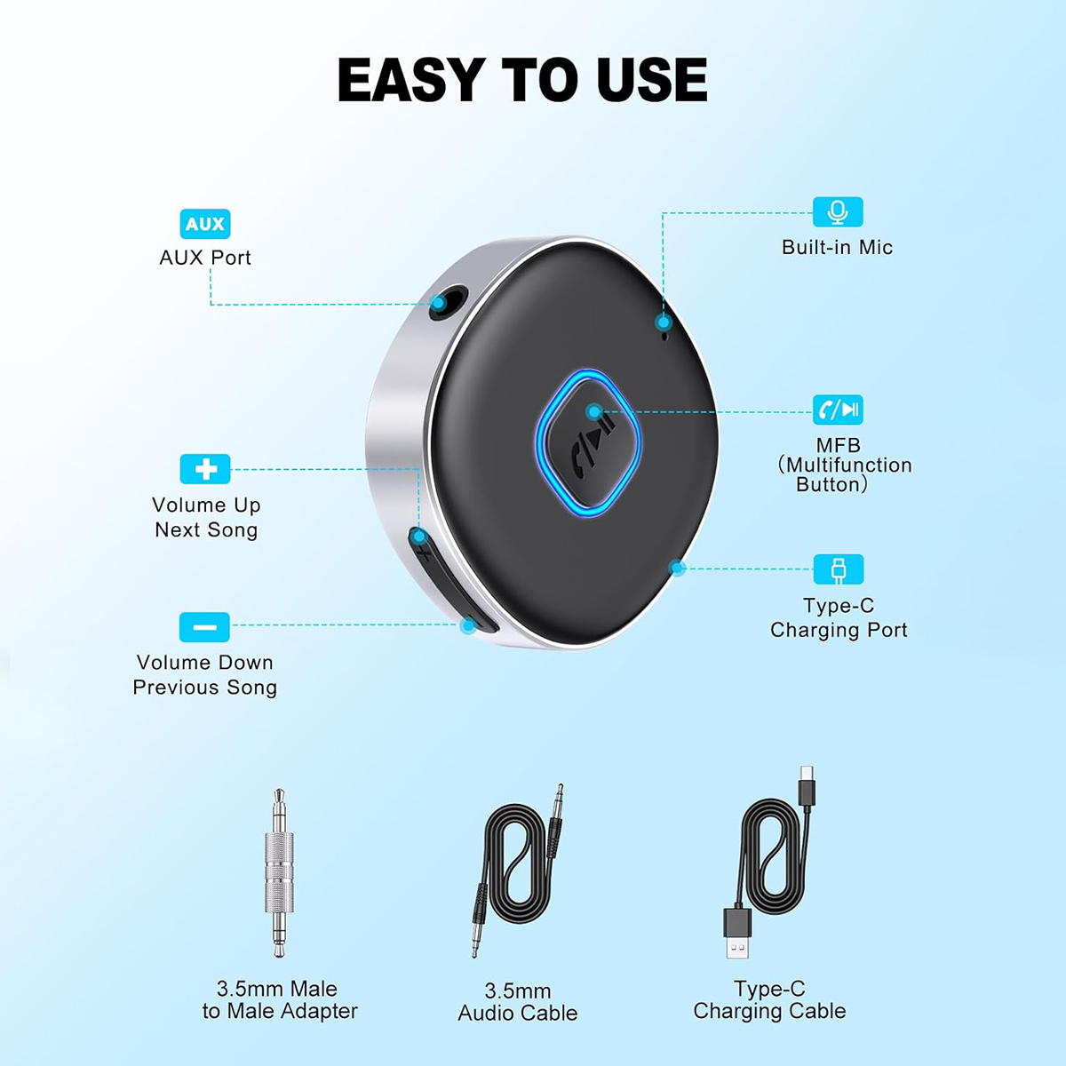 Car Bluetooth AUX Adapter, Min – Bluetooth Adapter Receiver recenzja i cena