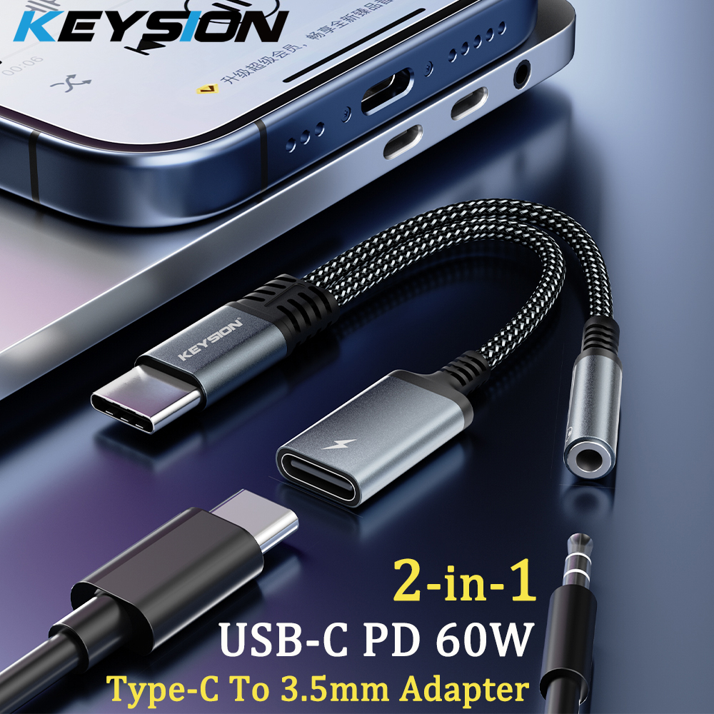 KEYSION 2 in 1 Type C to 3.5mm – Earphone Splitter Jack recenzja i cena