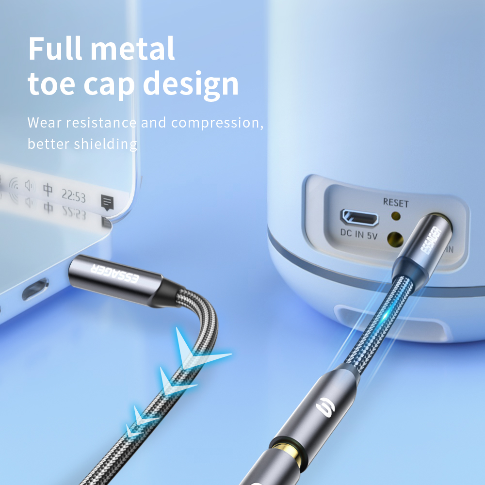 ESSAGER Headphone Extension Ca – Earphone Splitter Jack recenzja i cena