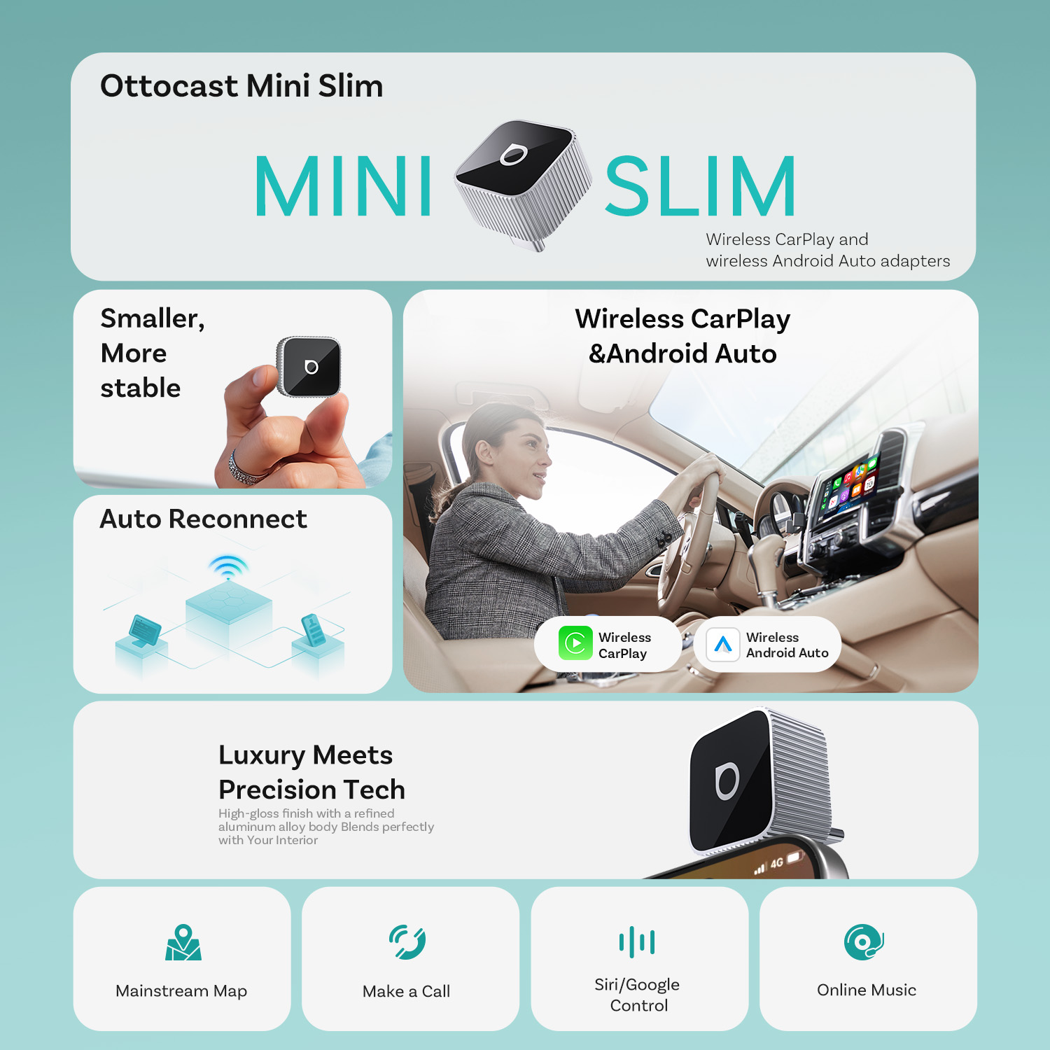 Ottocast Mini Slim Wireless Ca – Bluetooth Adapter Receiver recenzja i cena