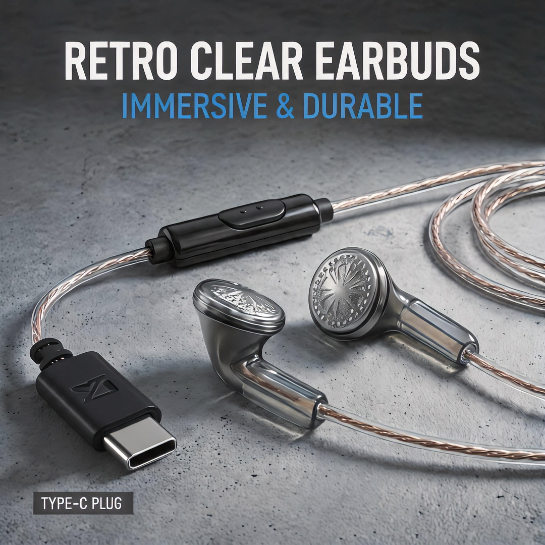 Type-C Wired Earbuds Retro Loo – Wired Earphone Mic recenzja i cena